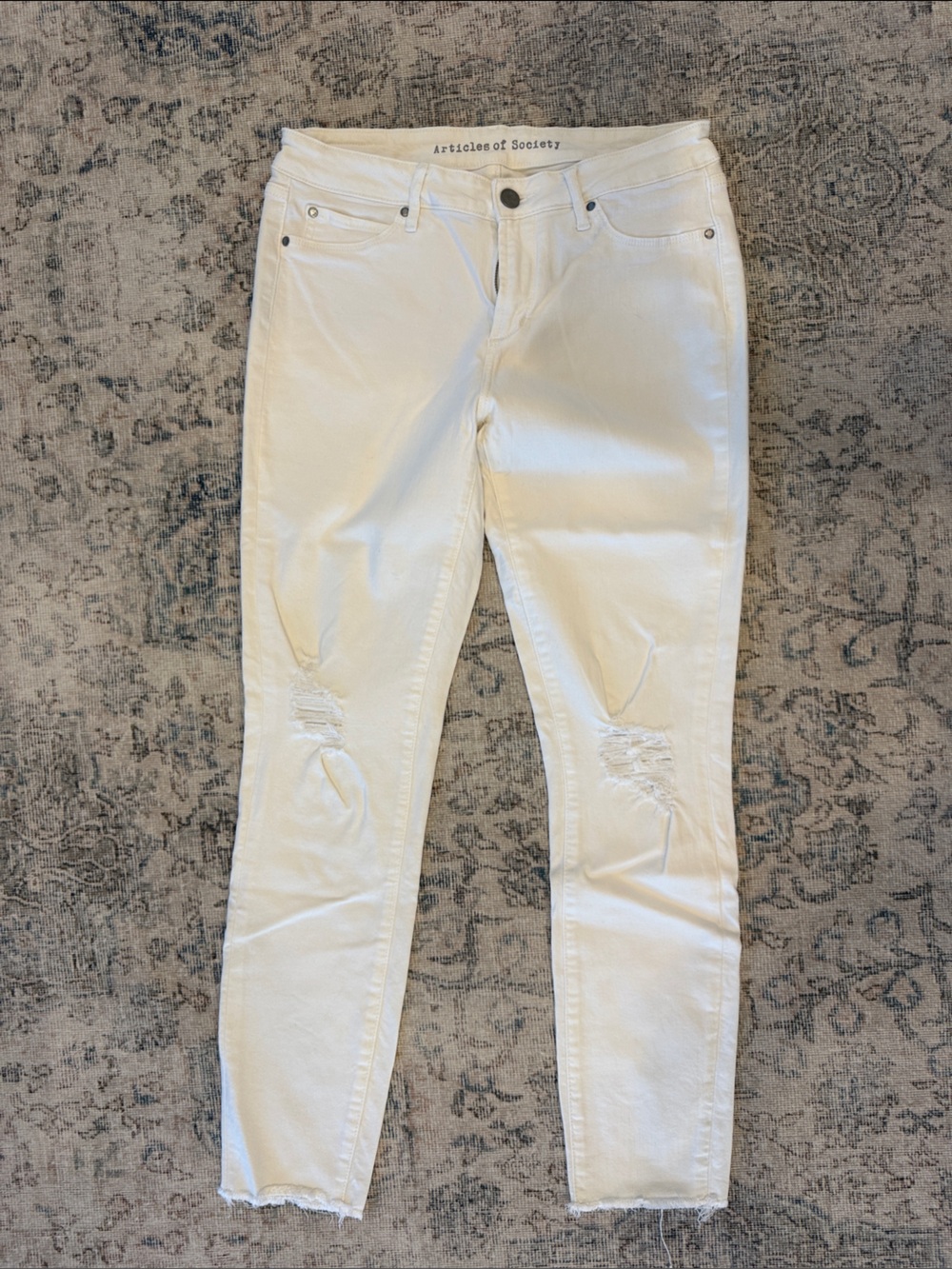 Articles Of Society White Skinny Distressed Women's Jeans